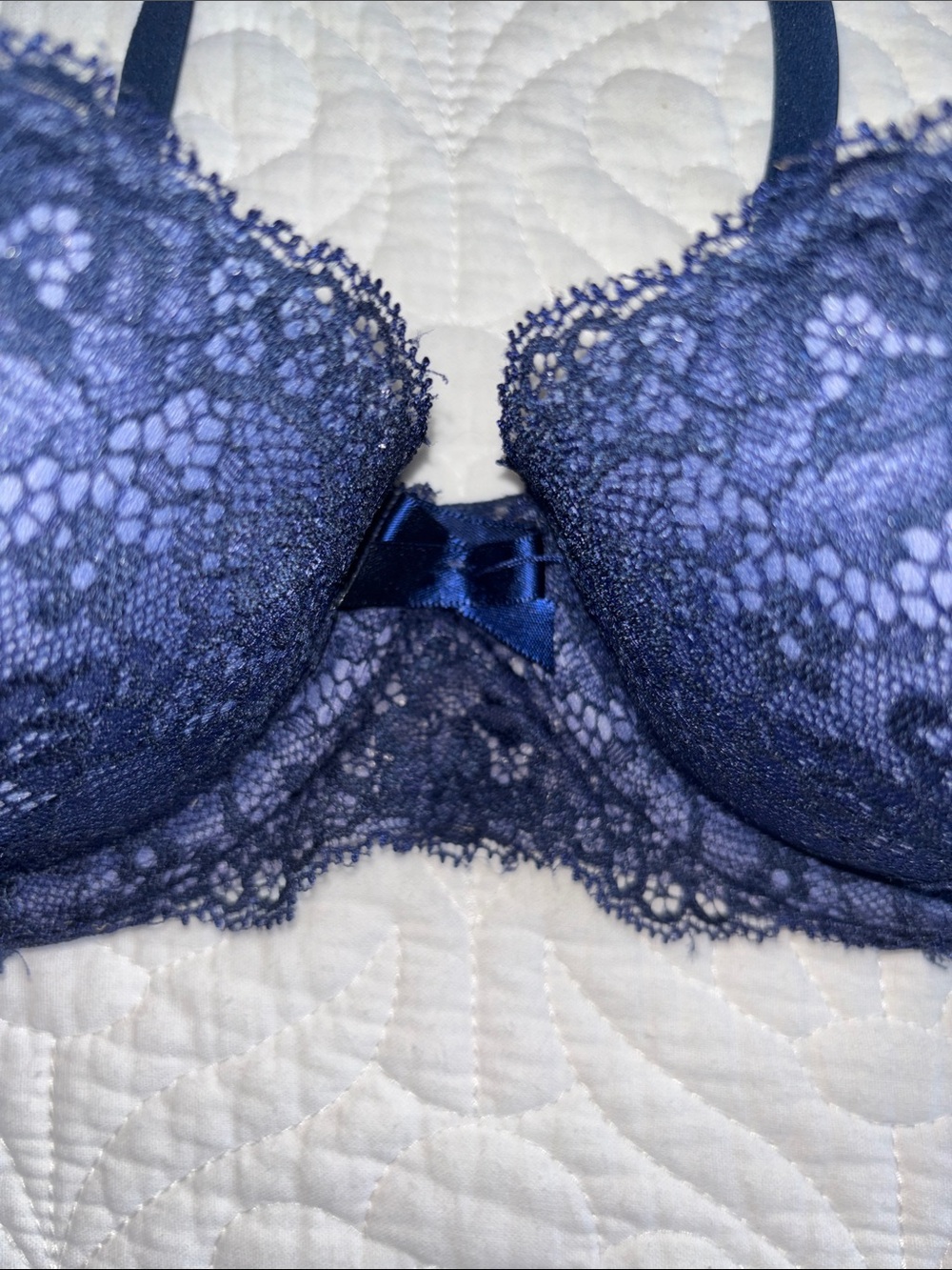 Gilligan & O'Malley Lace Bra 38B Navy - Picture 2 of 4